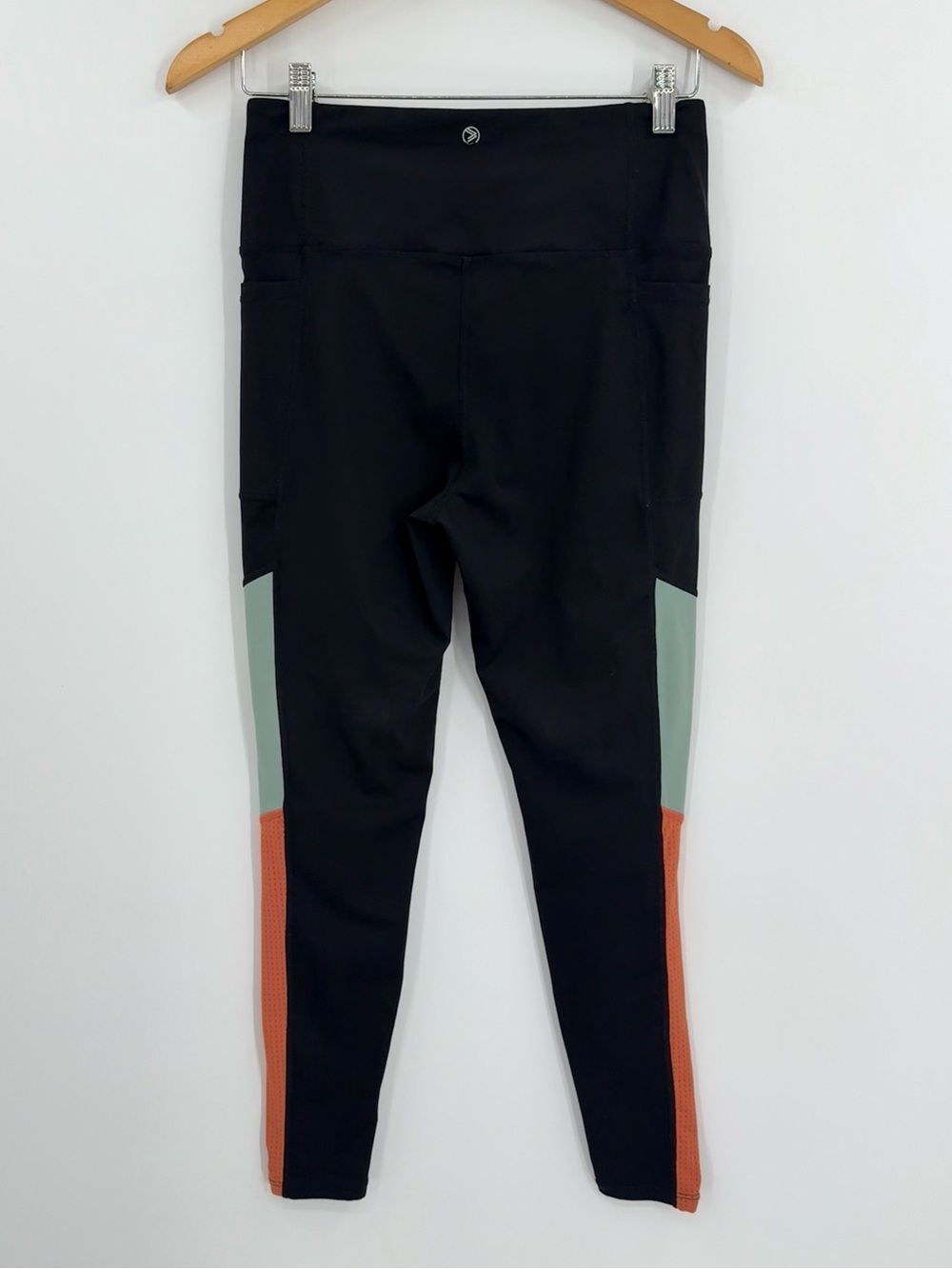 Savvi Colorblock High Rise Legging | Black/Alpine Frost/Rust Orange | Medium